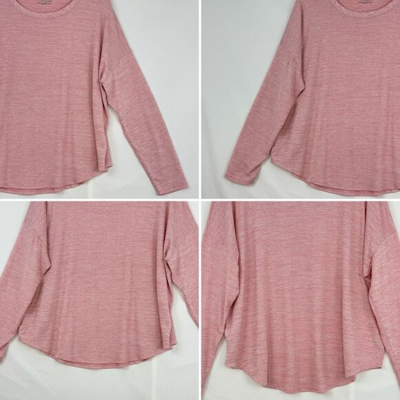 Time & Tru Top Womens Size XL Pink Knit Round Neck Round Hem Long Sleeve - Picture 11 of 16